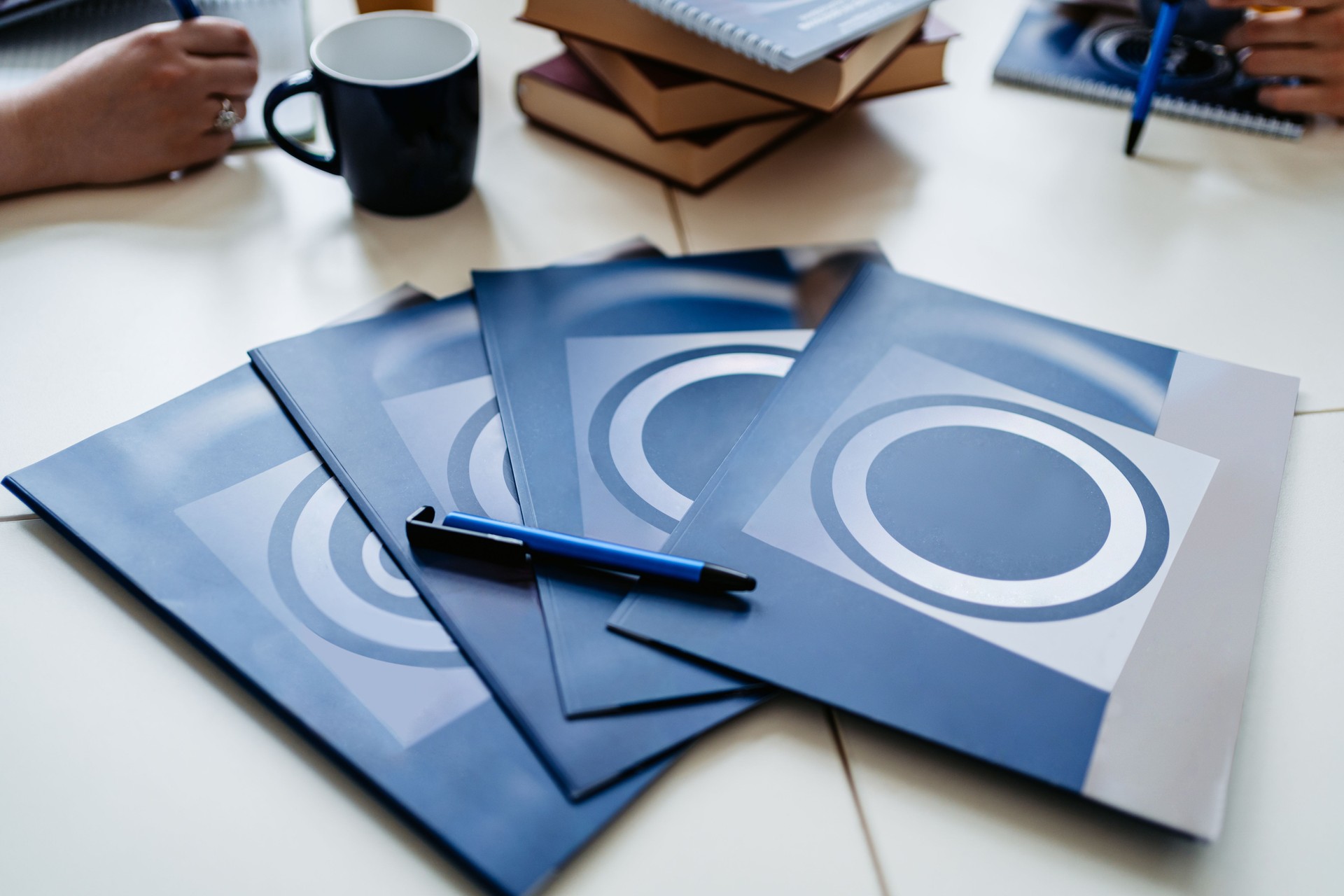 File Folders On The Table In The Library